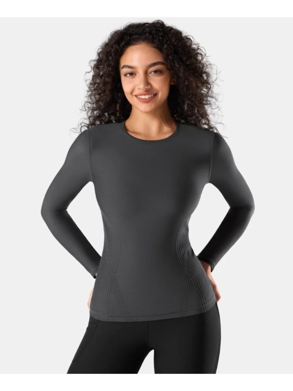 NEW Fanka PowerBand Resistance Long-Sleeve Top Dark Grey Athletic 8 Sports